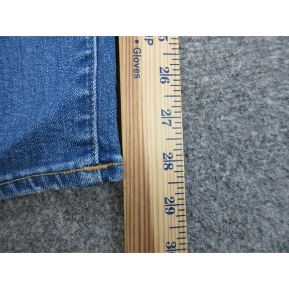 True Religion Jeans Womens 26 Halle Mid Rise Super Skinny Distressed Bowie Blue - Picture 5 of 16